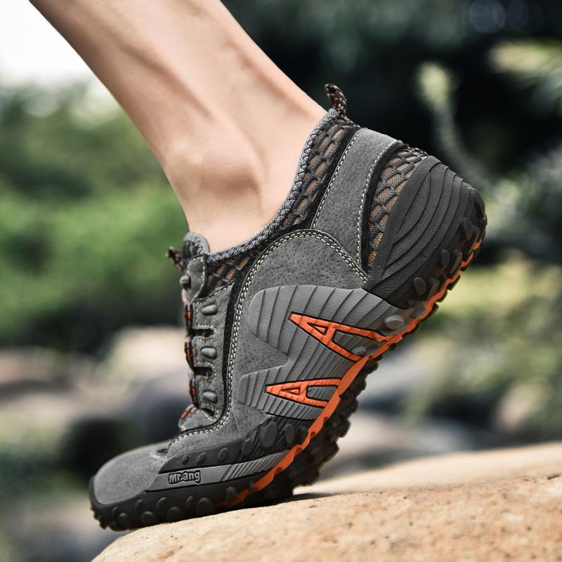 Giày đi bộ đi bộ đường dài lưới kéo dài cho nam giày mềm giày thể thao nam Color: 9326-Gray Shoe Size: 9.5