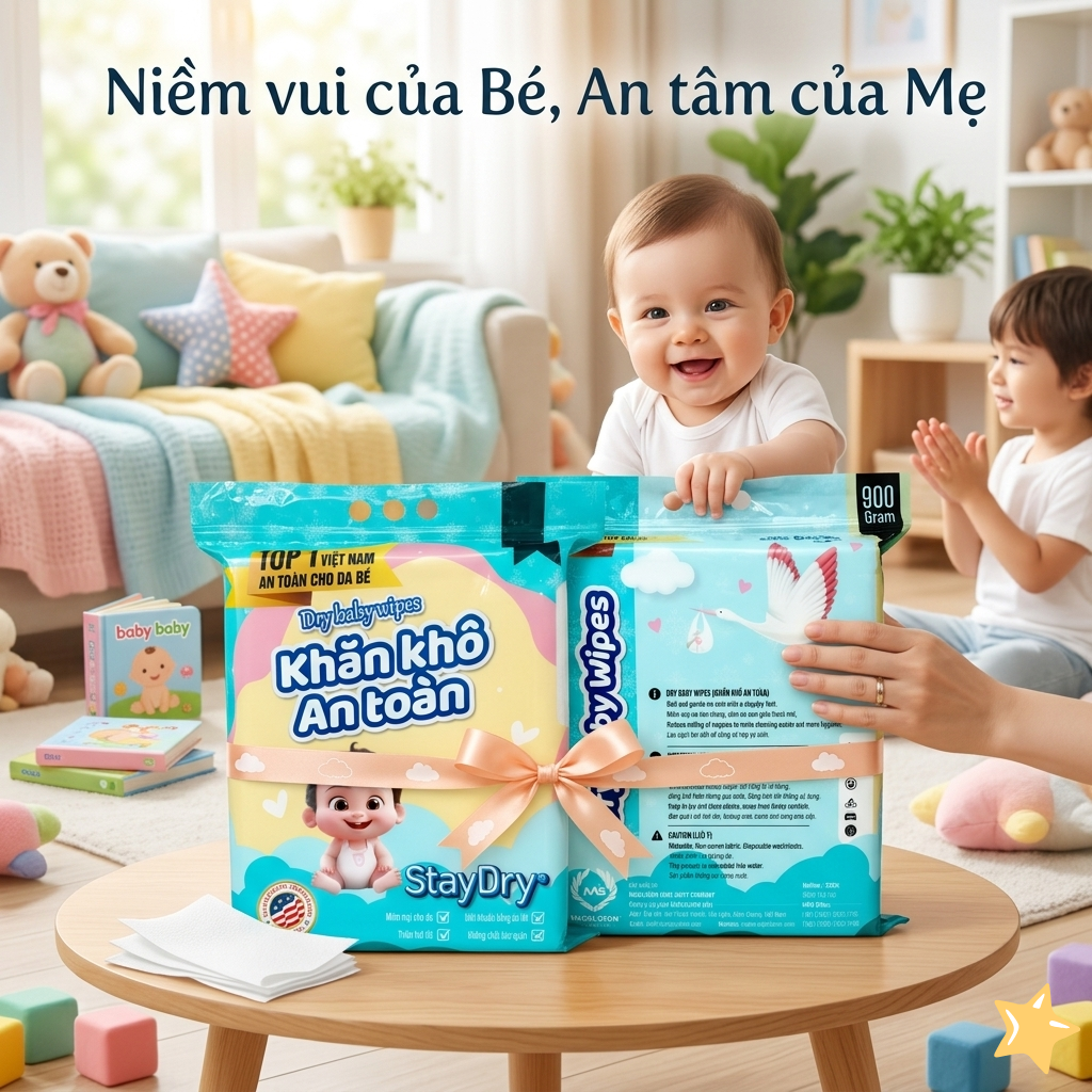 Combo 2 bịch khăn khô 900g tặng 1 bịch khăn khô 350g