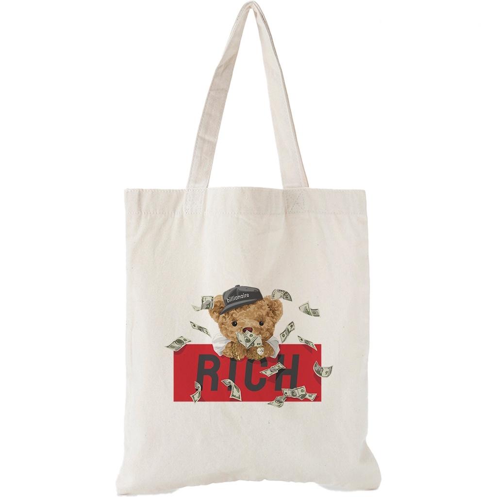 Túi vải Canvas Trương Gia Túi Vải - Túi Canvas bộ sưu tập Gấu Quý Tộc - nhiều kích thước