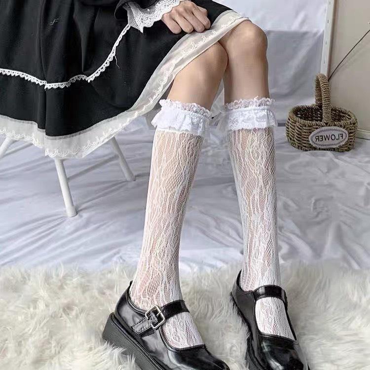 Tất LOLITA REN co giãn siêu đỉnh Tất Lolita fullsize 2 màu dành cho nữ