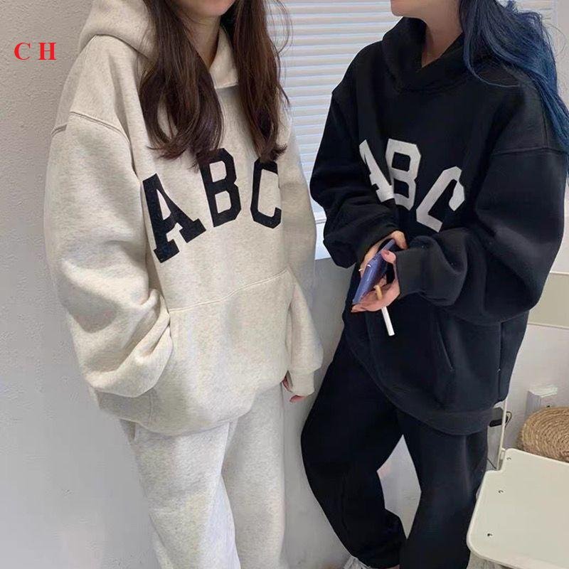 Sét bộ nỉ thu đông nữ ấm đẹp áo Hoodies và quần bom cá tính