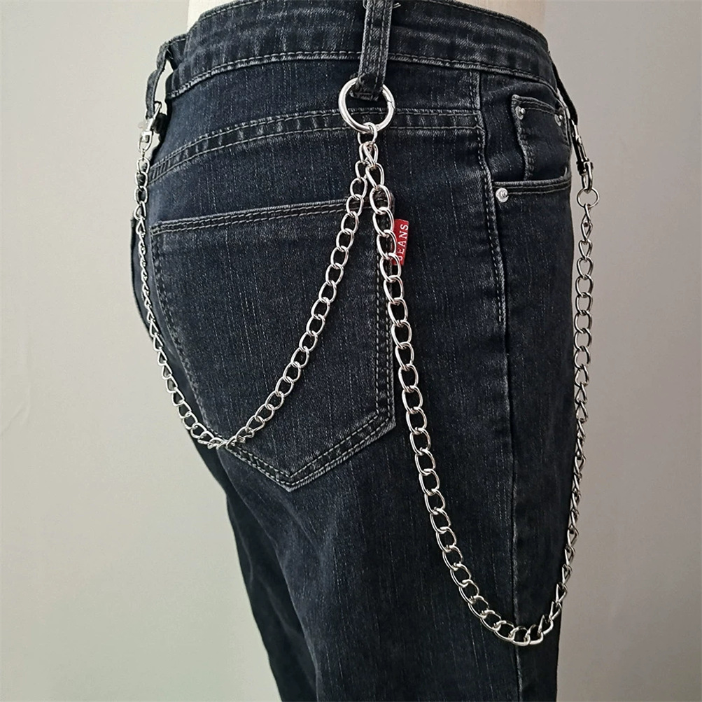 Xích đeo quần 2 lớp nhiều kiểu đeo dây chuỗi body chain mix jeans jogger quần short 2 layer chain phong cách Âu Mỹ hip hop