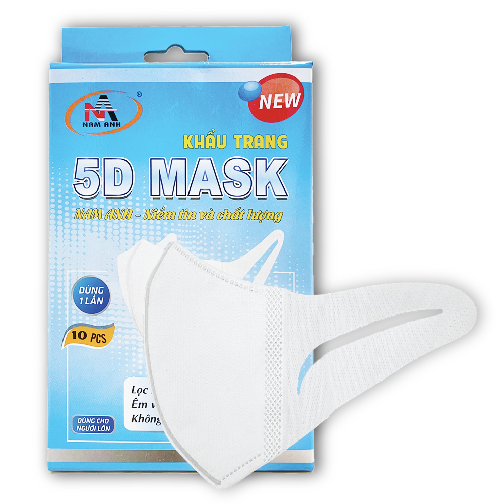 - Khẩu trang y tế kháng khuẩn 3 lớp Famapro 5D Mask dây vải