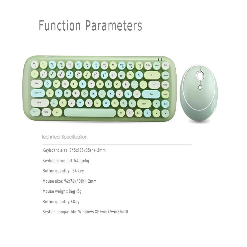 Bàn Phím Không Dây 2.4G Chuột Sản Phẩm Kẹo Màu Bé Gái Màu Hồng Roud Keycap Bàn Phím Cho Máy Tính Xách Tay Máy Tính Bạn Gái Giftand Chuột