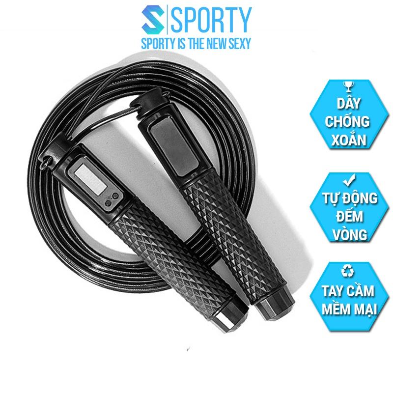 Dây nhảy đếm vòng SPORTY đếm số chính xác có thể điều chỉnh độ dài của dây tập yoga