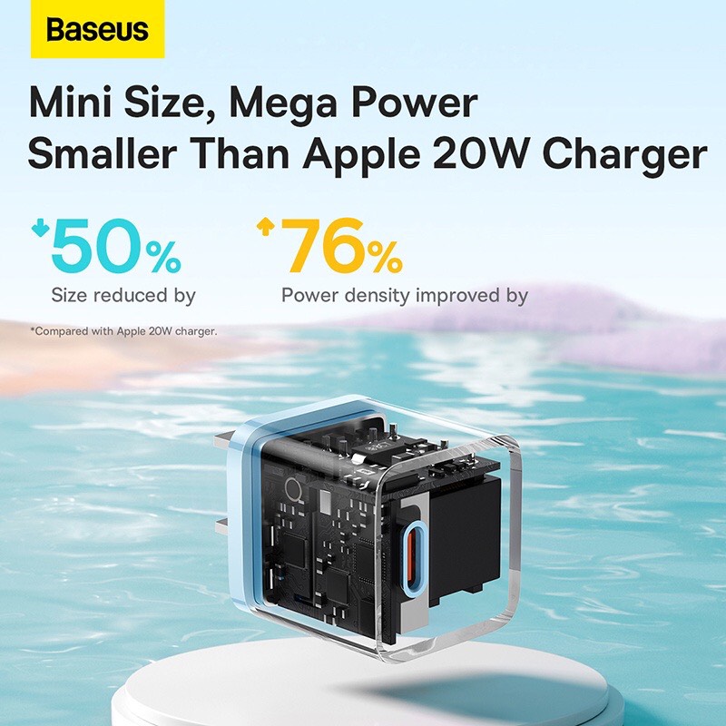 Cốc Sạc Nhanh Cho IPhone 20W Baseus GaN5 Fast Charger - Công Nghệ Power Delivery 3.0 QC 3.0 - Tích Hợp Chip Thông Minh - Công Nghệ Kiểm Soát Nhiệt Độ BCT - Hàng Chính Hãng