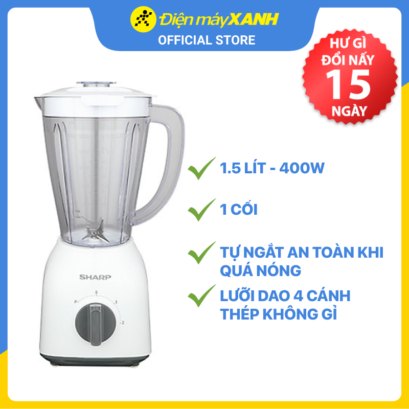 Máy Xay Sinh Tố Sharp EM-S154PV-WH - Hàng Chính Hãng