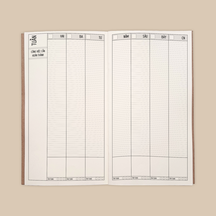 Sổ tay planner &quot;Việc Ngập Mông&quot; bìa cứng 21x11 to-do list, thời gian biểu, check list, nhắc việc, lịch hẹn