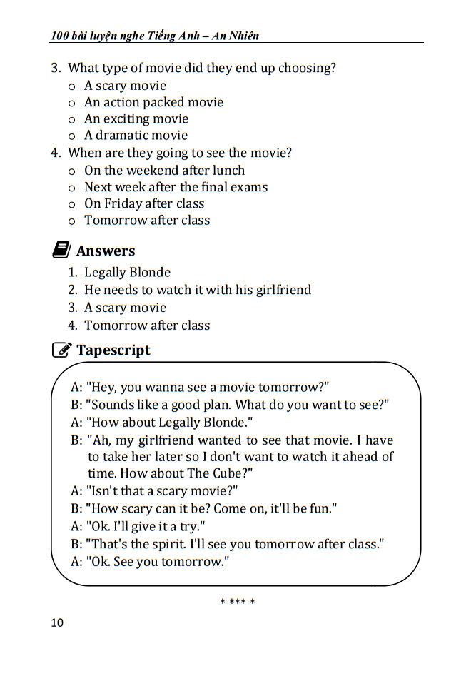 Sách 100 Bài Luyện Nghe Tiếng Anh