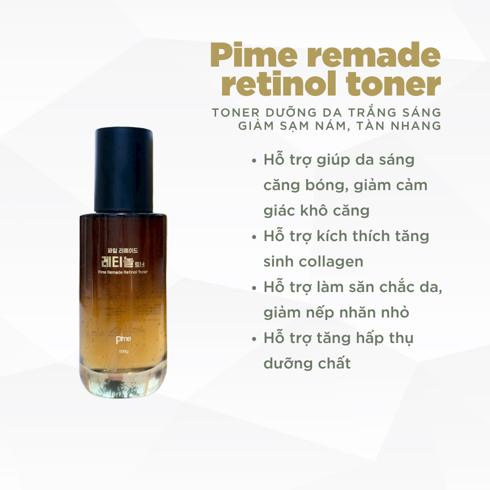 Nước hoa hồng Pime Remade Retinol Toner hỗ trợ phục hồi, cấp ẩm, tăng sinh collagen, làm mịn da 100g