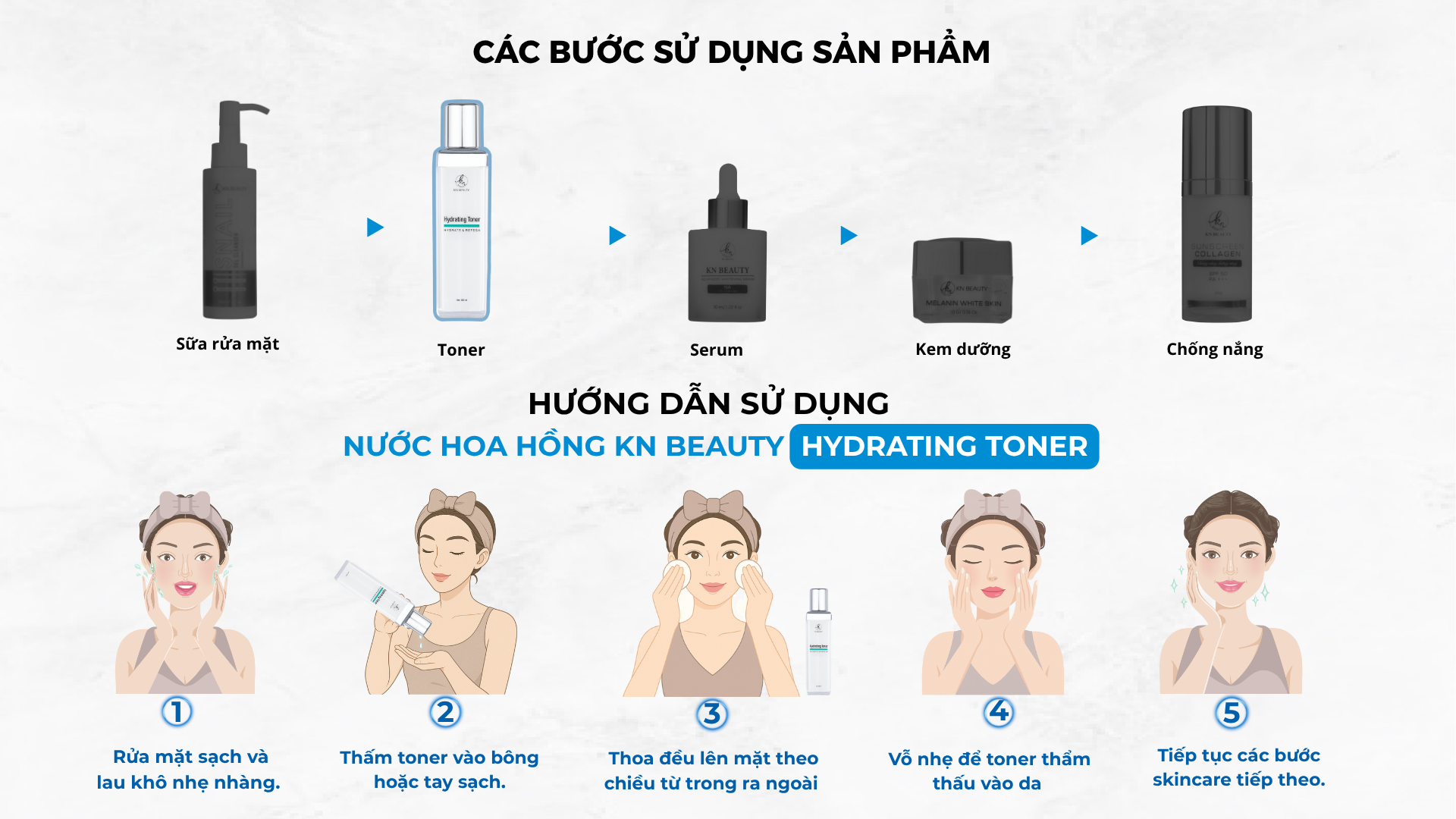 Nước Hoa Hồng Cân Bằng Da Hydrating Toner Kn Beauty