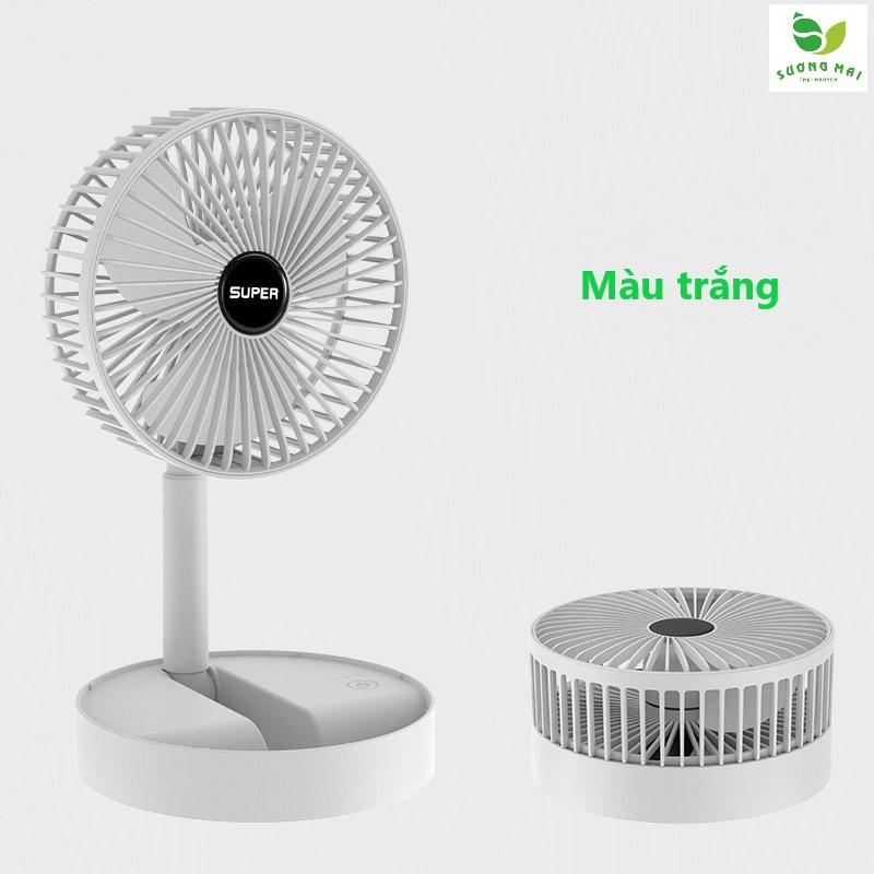 Quạt mini sạc USB gấp gọn, tích điện và điều chỉnh độ cao tiện lợi