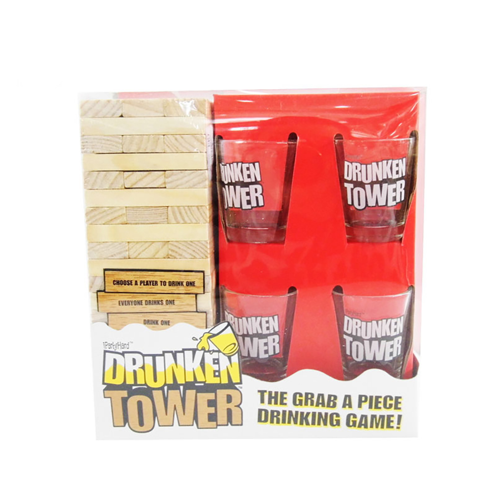 Bộ trò chơi Rút Gỗ Uống Rượu Bia Drunk Tower giải trí trên bàn nhậu 2-4 người chơi không say không về Drinking Game