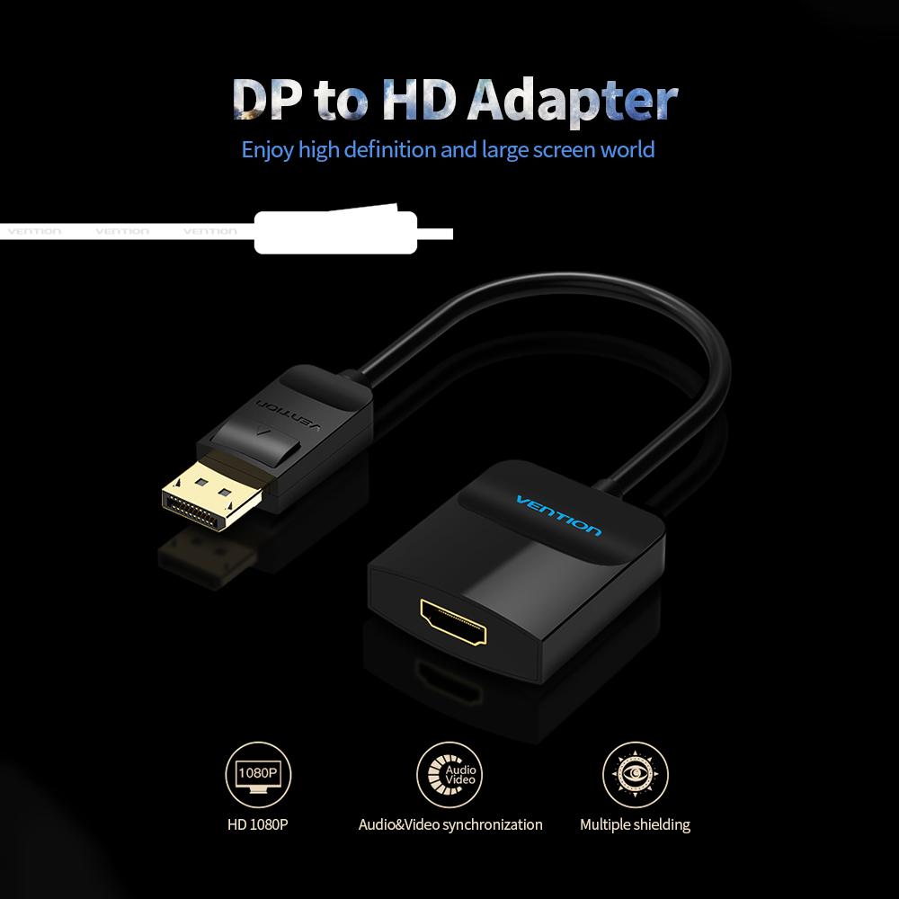 Bộ chuyển đổi VENTION  DP sang HD 1080P DisplayPort to HD Converter Male to Female for Desktop TV Displayer with 15cm / 5.91in