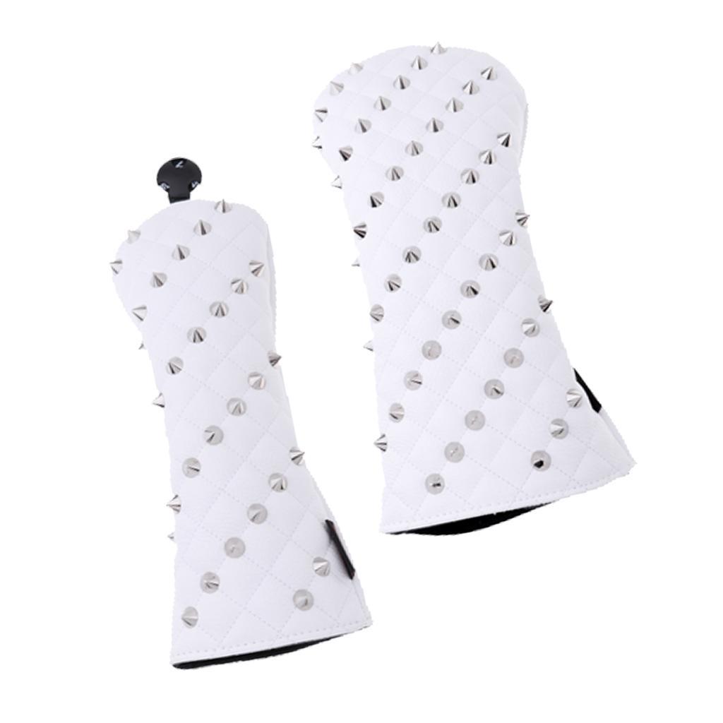 2-Pack PU Golf Head Covers #1 Driver #3/#5 Fairway Woods Club Headcovers