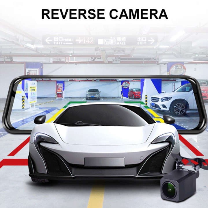 Camera hành trình gương ô tô, xe hơi nhãn hiệu Phisung Z55 tích hợp 4G, Wifi, màn hình cảm ứng 10 inch