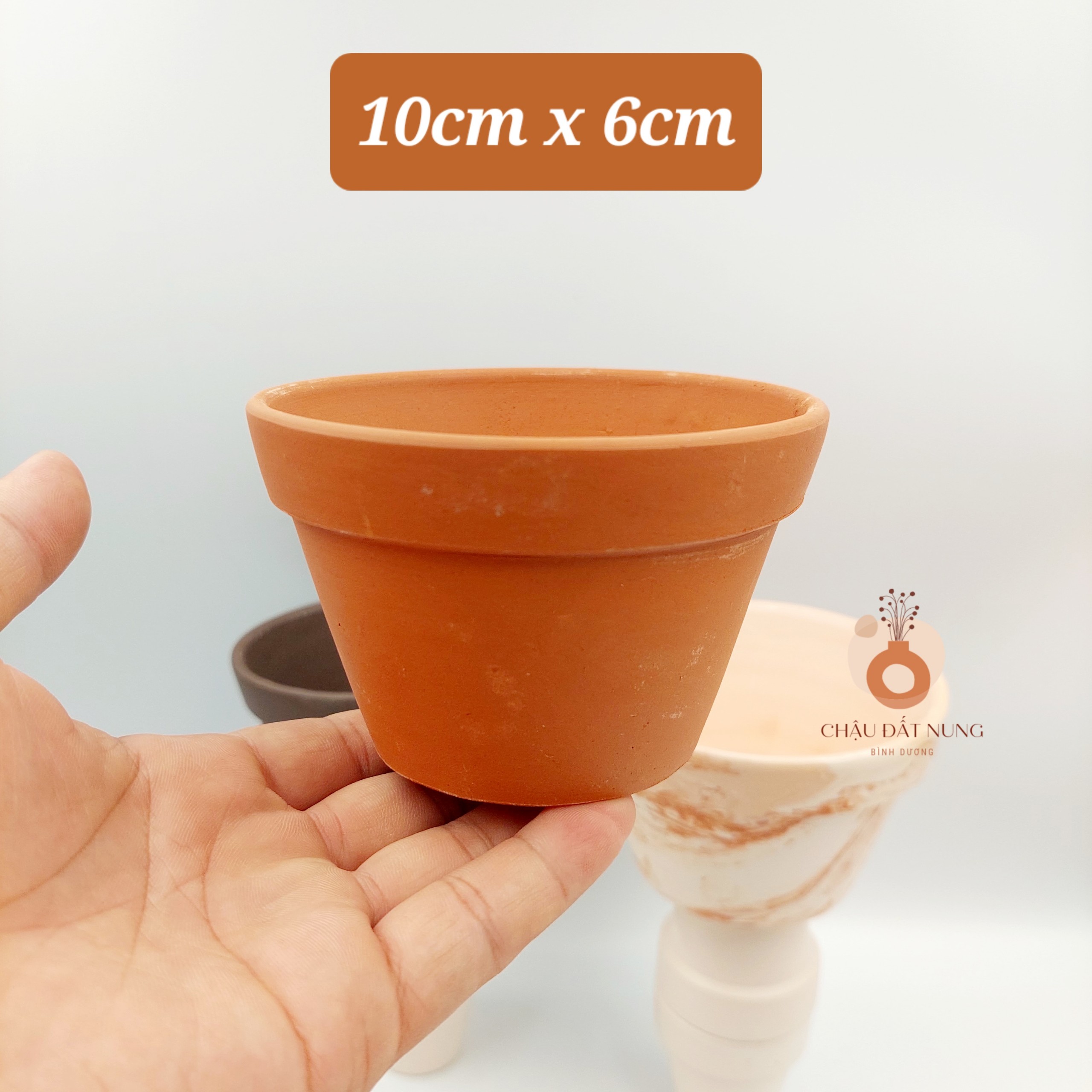 Chậu đất nung, chậu sen đá - Ly gờ 106, miệng chậu 10cm, chiều cao 6cm