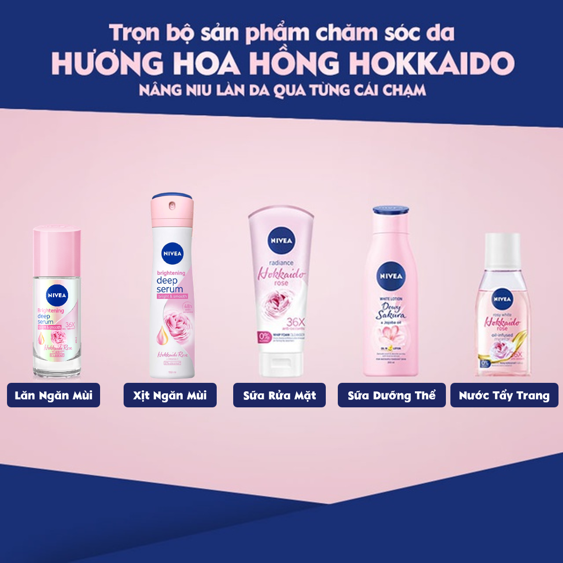 Lăn Ngăn Mùi Nivea Serum Trắng Mịn Hương Hoa Hồng Hokkaido 85301