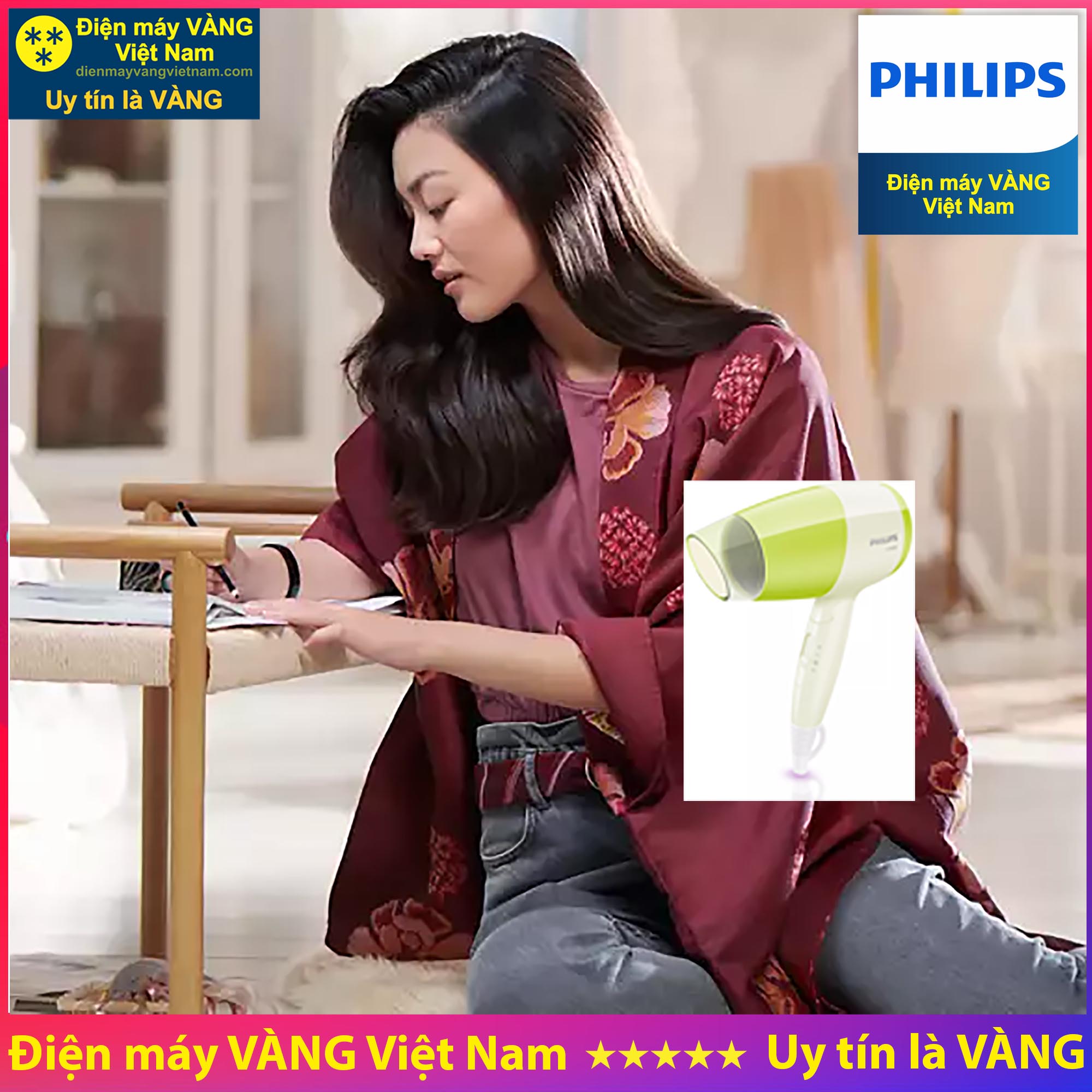 Máy sấy tóc Philips BHC015 - Hàng chính hãng