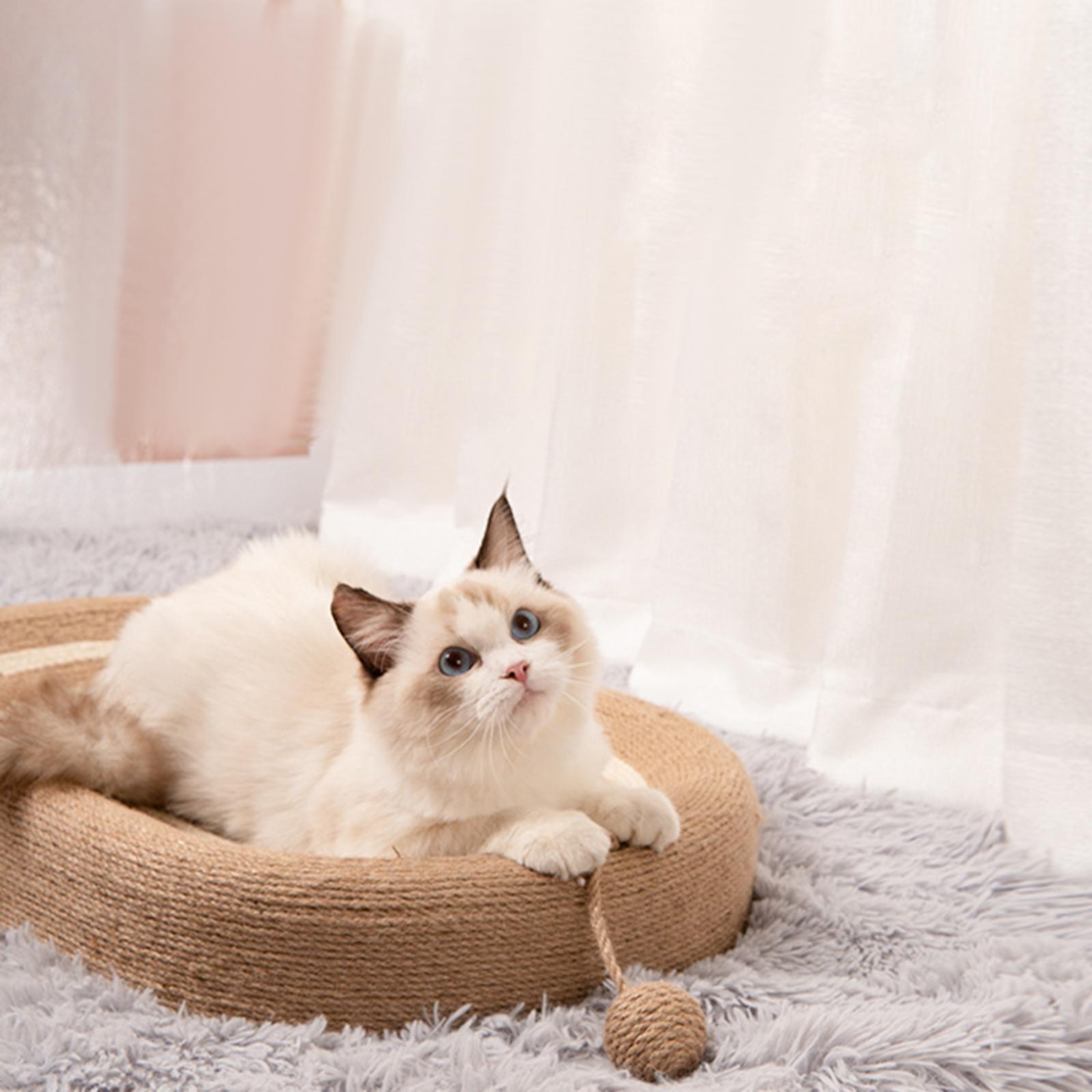 Cat Scratcher Lounge Bed Interactive Toy Ball Scratcher Pad Cat Scratcher Board for Couch Kitty Small Medium Large Cats Sleeping Indoor Cats