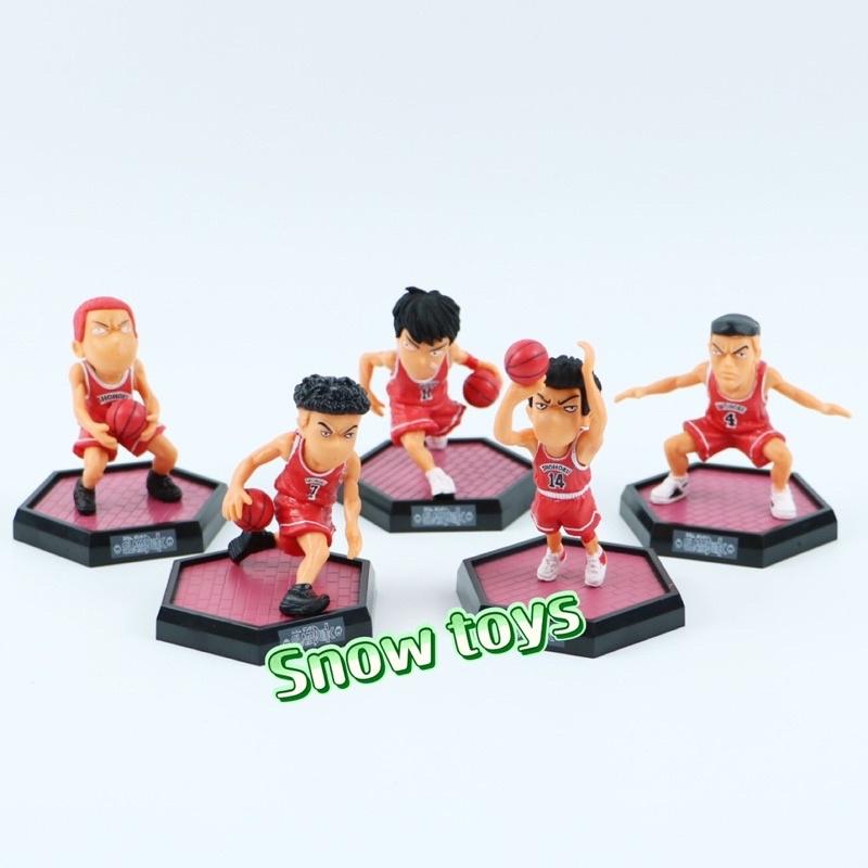 Mô hình Slam Dunk - Set Mô hình bóng rổ Rukawa Hanamichi Takenori Ryota Mitsui Akagi - Team bóng rổ trường Shohoku - 8cm