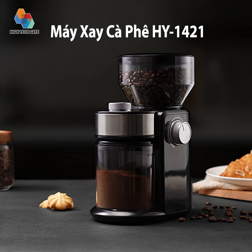 Máy xay cà phê gia đình HY-1421 pha cafe phin, pha máy nhỏ giọt, pha túi lọc đa dạng với 16 cấp độ xay nghiền, 2-14 cốc mỗi lần