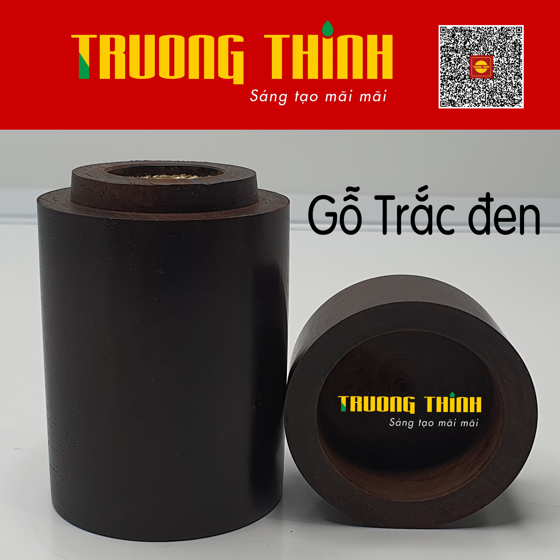 Lọ Đựng Tăm Bằng Gỗ Trắc Đen Cao Cấp Trường Thịnh Tiện Dụng Bền Đẹp Sang Trọng Tiết Kiệm – Hình Trụ Liền Khối.