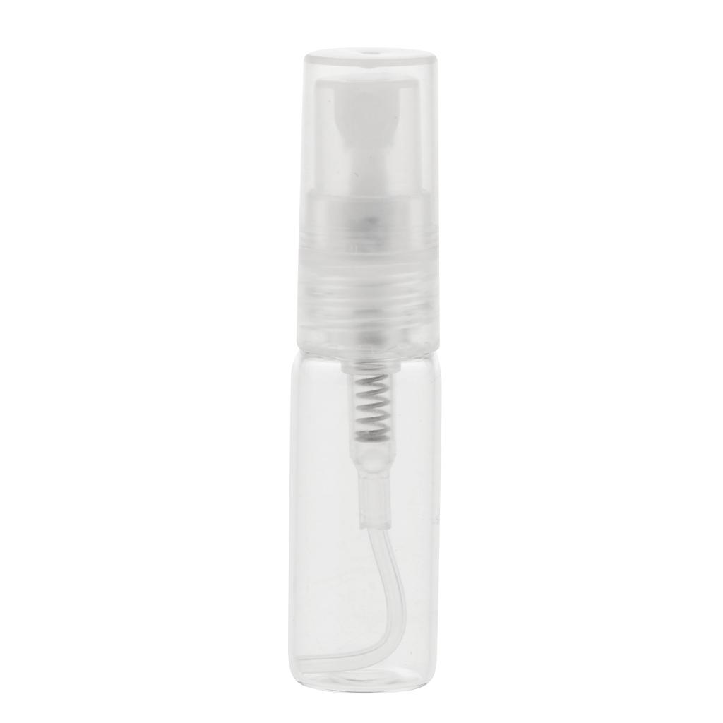 10Pcs Glass Perfume Empty Bottle Pump Sprayer Refillable Travel 3ml