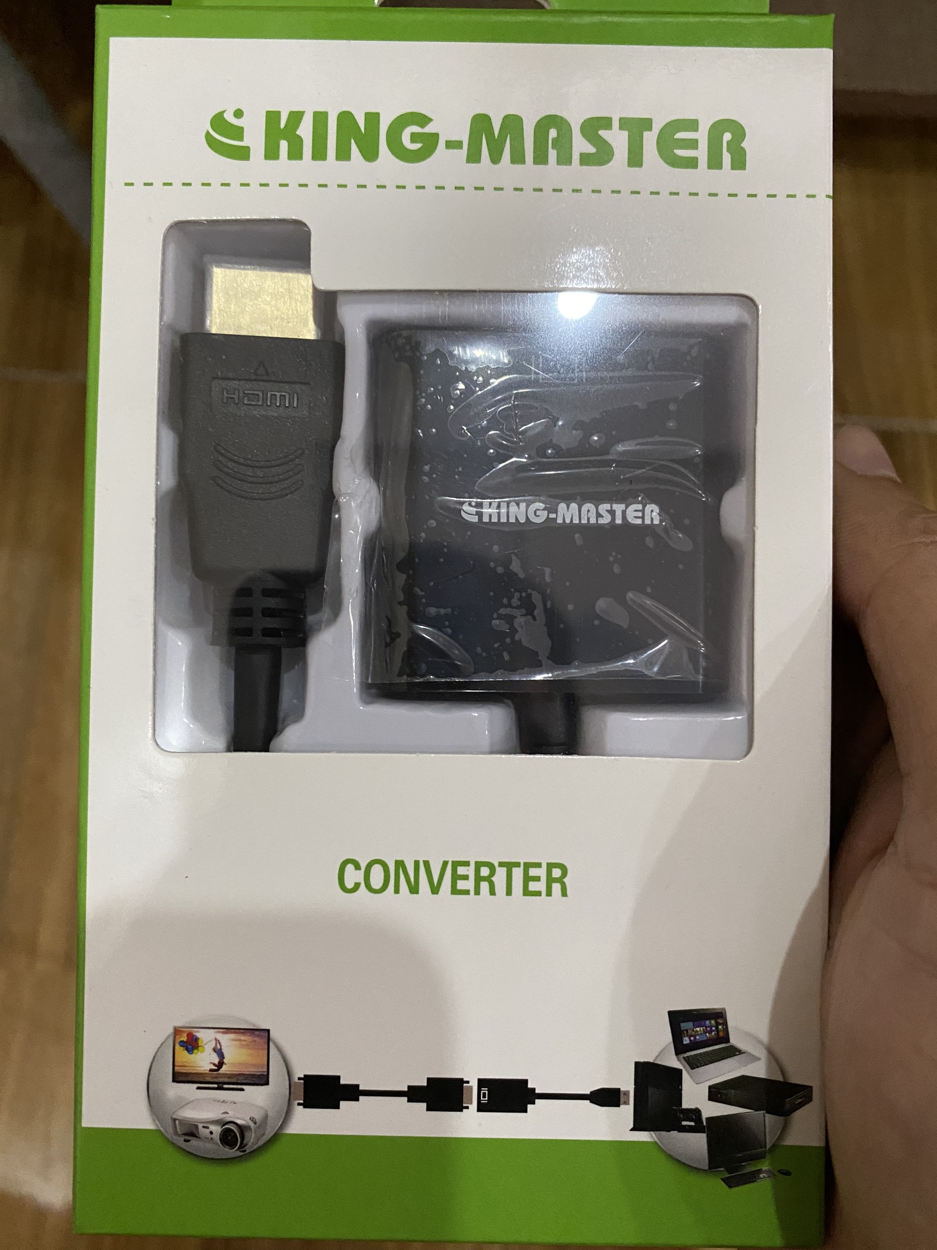 Cáp chuyển HDMI to VGA Kingmaster KY-H121B - Hàng chính hãng