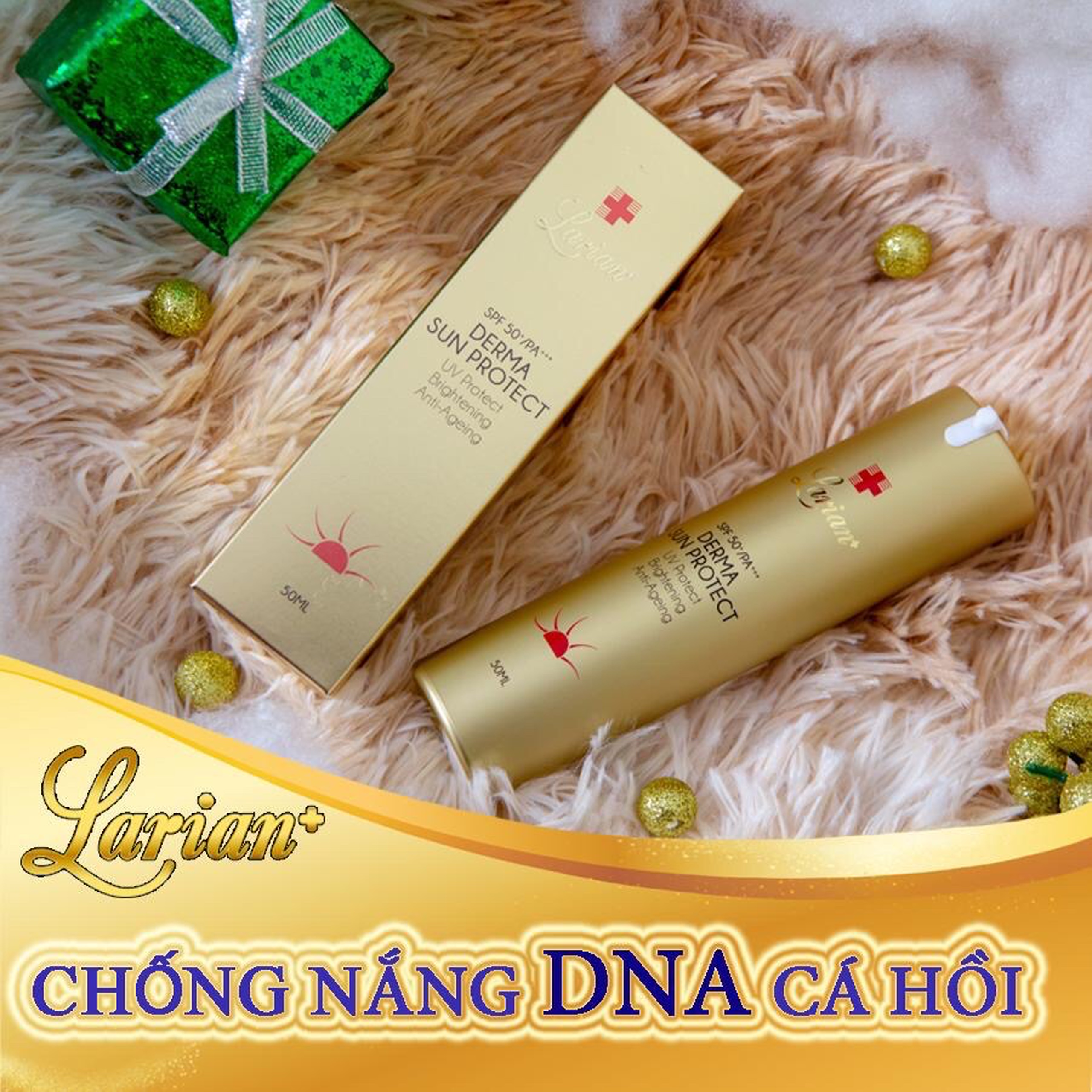 Kem chống nắng dưỡng da tế bào gốc thực vật &amp; DNA cá hồi Larian+ , phù với với mọi loại da