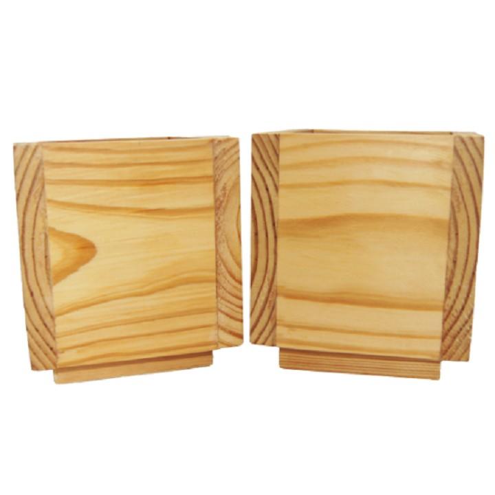Chậu cây bằng gỗ tự nhiên - Kích thước: 13x13cm