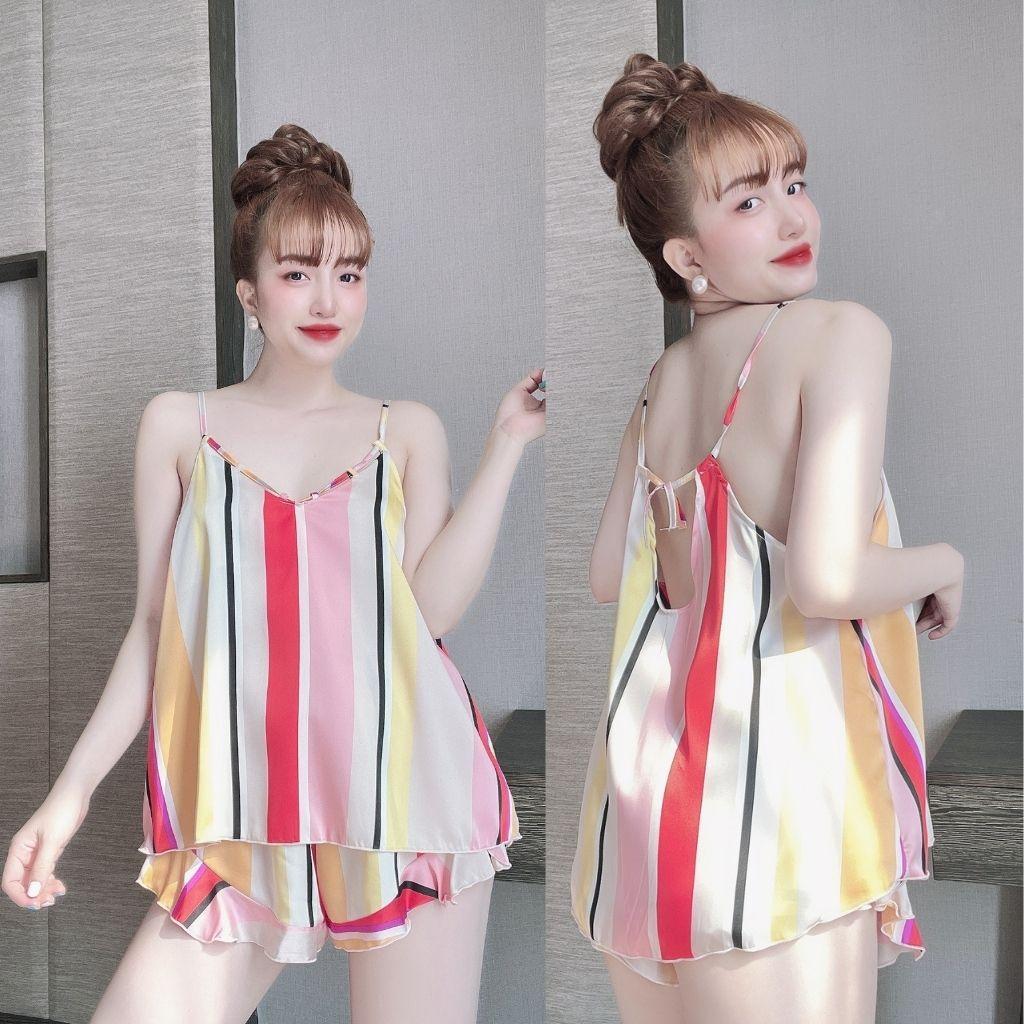 Đồ Ngủ Nữ BIGSIZE Đồ Ngủ Sexy lụa Latin cao cấp mềm mại xinh xắn < 70KG
