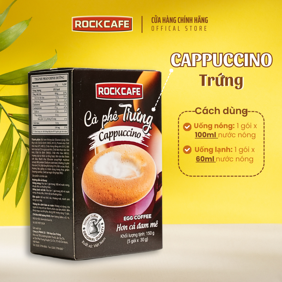 [CB] 2 HỘP CAPPUCCINO: MUỐI + TRỨNG (5 gói x 30 gram)
