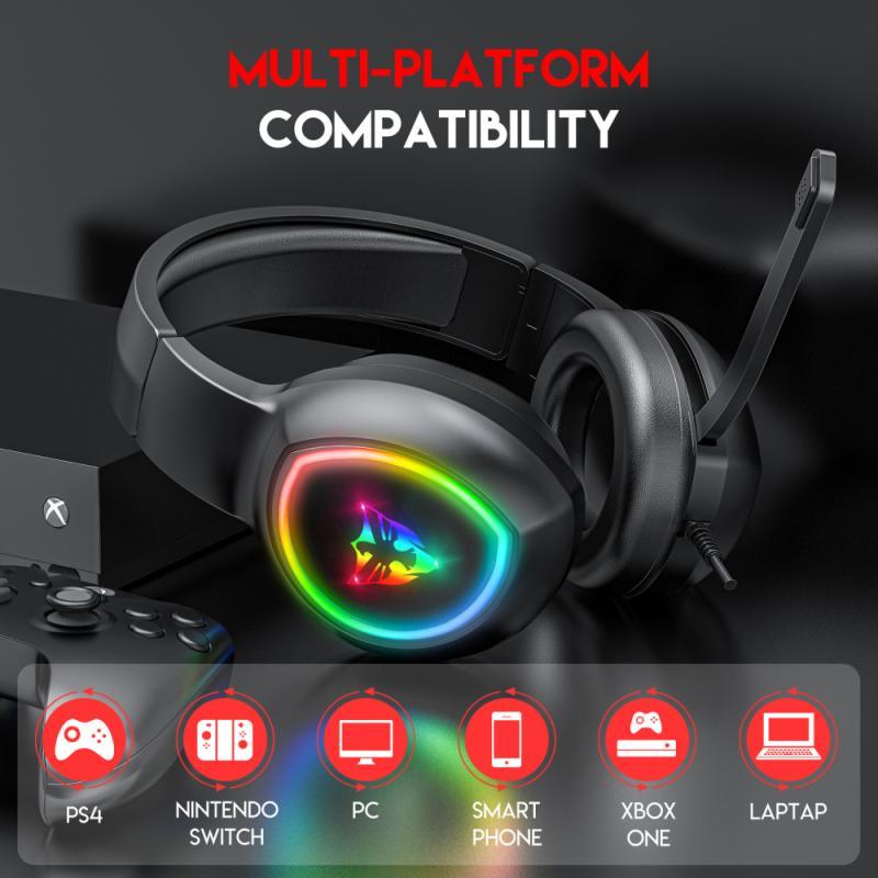 Chuyên Nghiệp Led Có Dây Game Thủ Tai Nghe Có Micro Cho PS4 PS5 Xbox Một Máy Tính Bass Stereo Máy Tính Chơi Game Quà Tặng