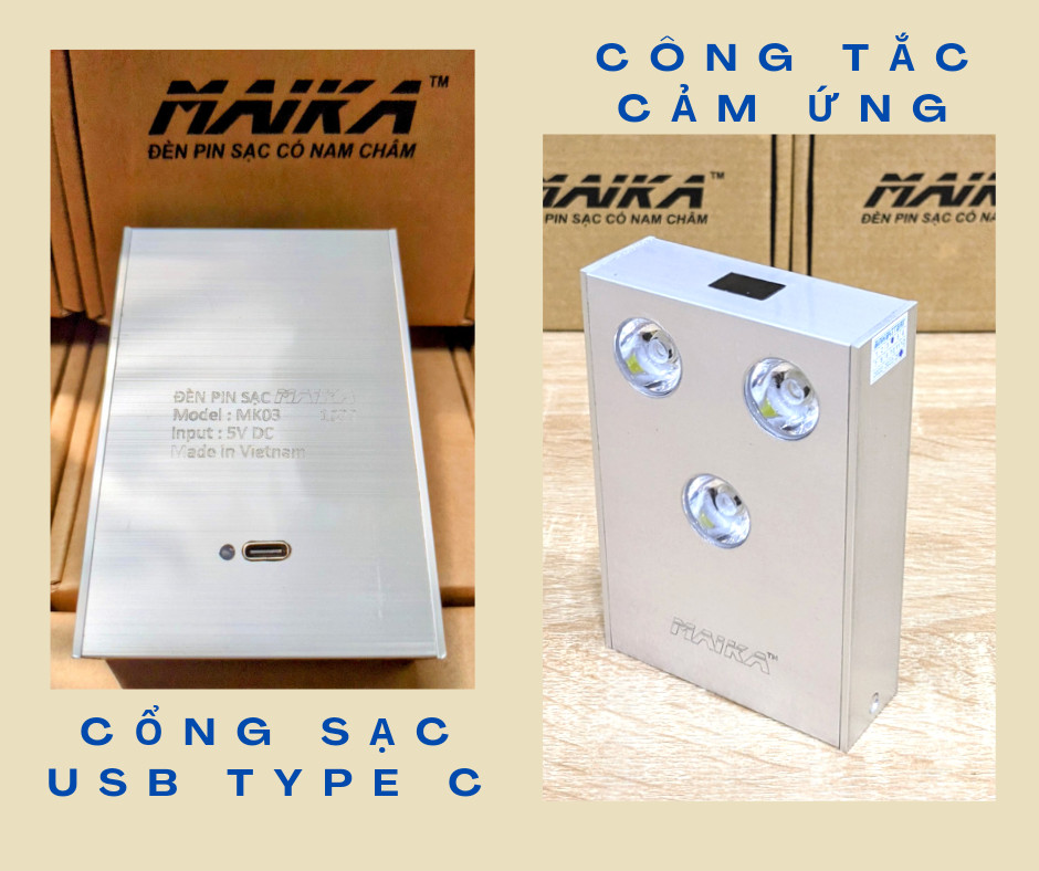 Đèn Pin sạc Maika MK03 sạc Type-C