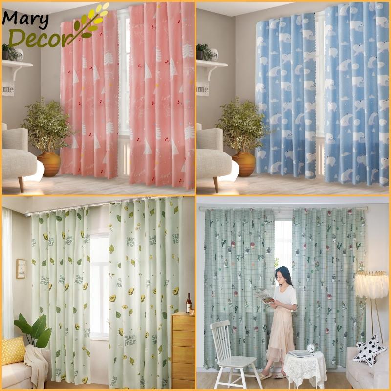 Rèm dán cửa che nắng trang trí không gian với hoạ tiết in đáng yêu Mary Decor