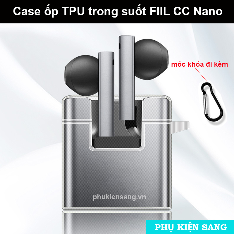 Ốp bảo vệ TPU trong suốt kèm móc cho FIIL CC Nano