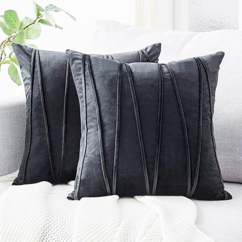 Gối Tựa Lưng Sofa Trang Trí Nhung Dập Sọc Ziczac PA9637