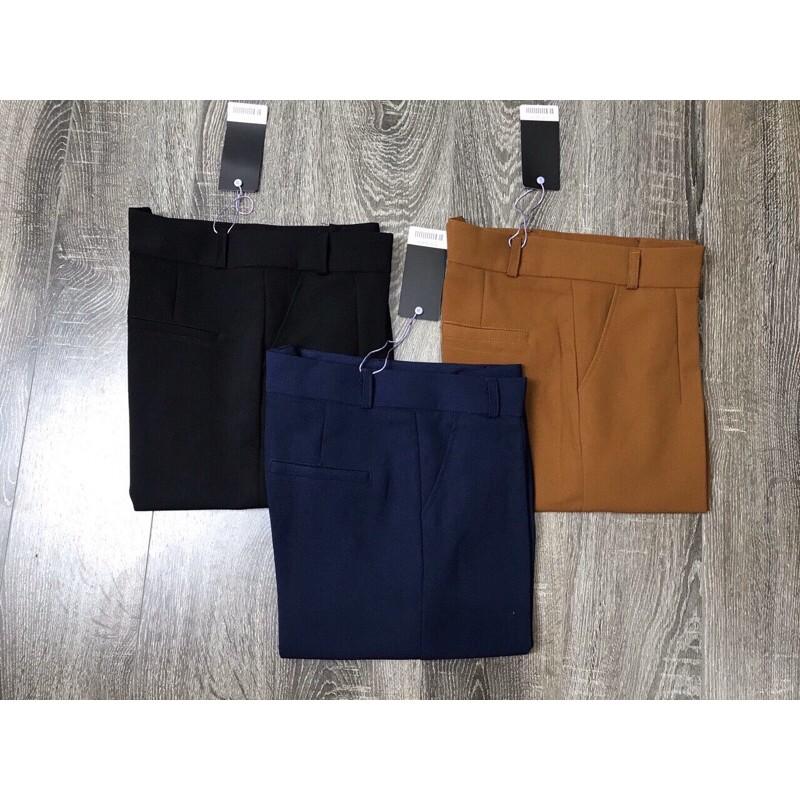 (Ảnh thật shop chụp) Quần baagy nữ TS 3 màu xanh đen nâu chất vitex loại 1 kiểu dáng trẻ trung sành điệu