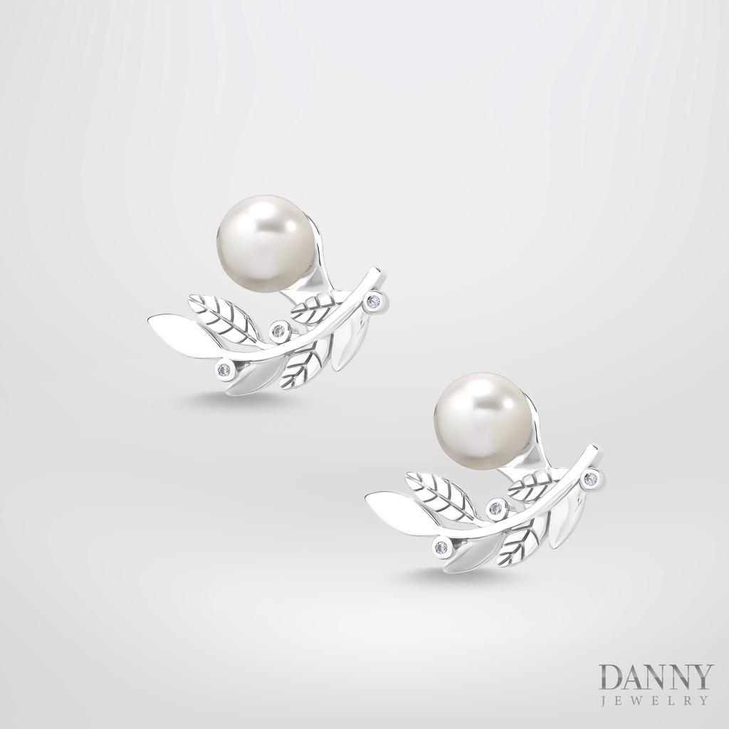 Bông Tai Nữ Danny Jewelry Bạc 925 Nguyệt Quế Ngọc Ốc SP1225100069