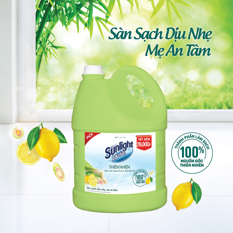 Nước Lau Sàn Sunlight Chanh Sả 3.6Kg