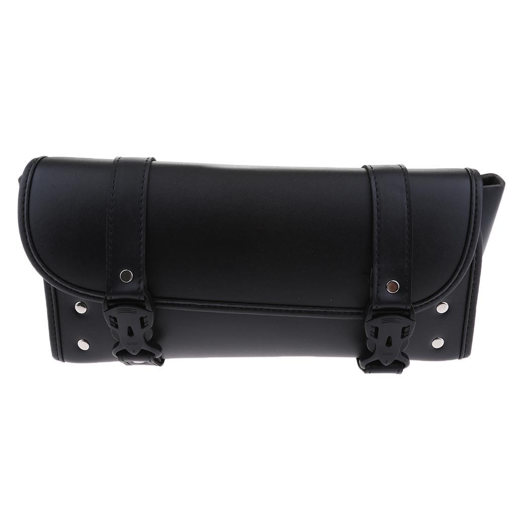 Leather Tool Bag Motorcycle Bike Handlebar Pouch Storage Bag Fork
