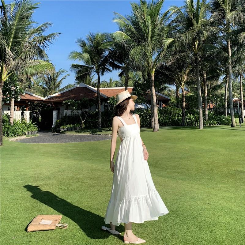 VÁY MAXI ĐẦM MAXI ĐI BIỂN VÁY ĐI BIỂN VÁY TRẮNG VÁY DÀI ĐẦM DÀI VÁY XÒE ulzzang style