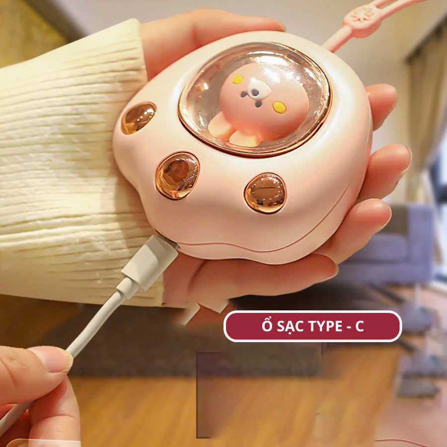 Máy sưởi ấm mini chạy pin cầm tay đèn LED 2 mức độ nhiệt Làm ấm nhanh Văn Phòng Du Lịch Dã Ngoại Phượt Đi Học Đi Làm - Hàng Nhập Khẩu