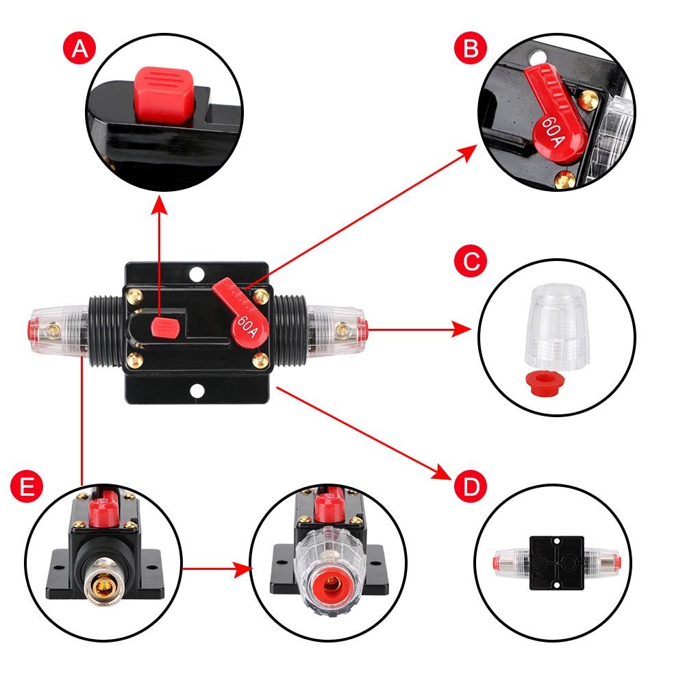 Giá Đỡ Cầu Chì Khuếch Đại Âm Thanh 12v / 24v 60a 100a Cho Xe Hơi