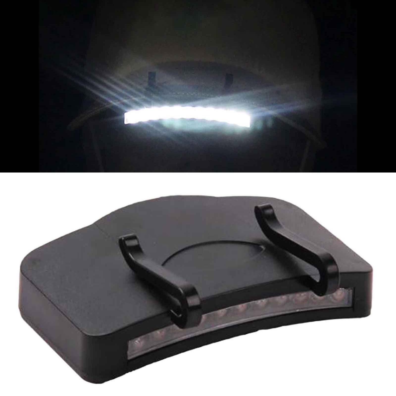 Clip On LED Head Lamp Hat Light Headwear Brim Fishing Battery