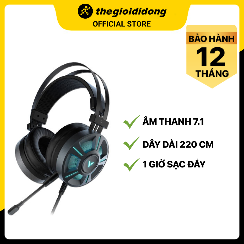 Tai nghe chụp tai Gaming 7.1 Rapoo VH510 Đen - Hàng Chính Hãng