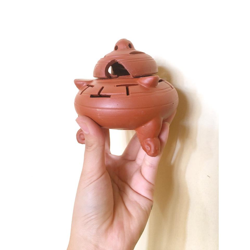 Lư xông Bột,xông Nụ trầm gốm Sứ Nâu