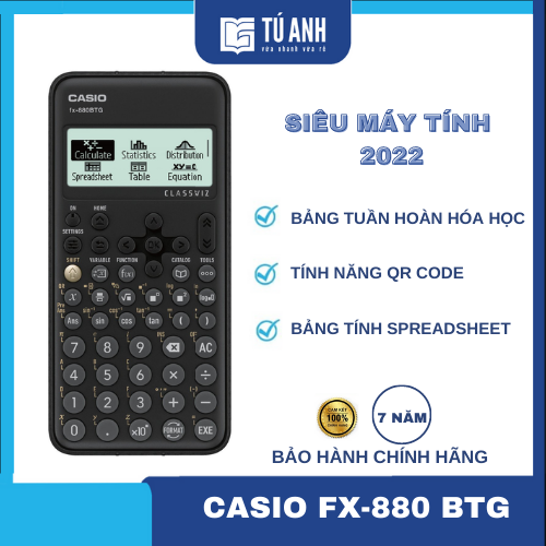 Máy Tính CASIO FX-880BTG - Màu Đen