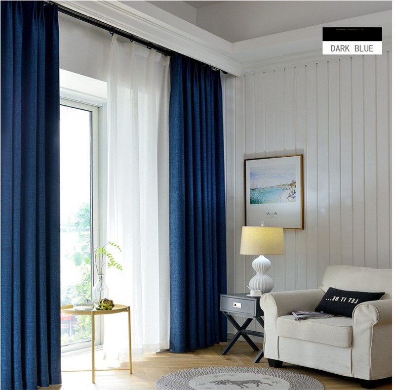 Rèm Vải Thô Xanh CoBan Cho Không Gian Sang Trọng – 100% Polyester chống bụi , chống tia UV cản sáng 80%